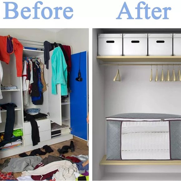 Large Folding Storage Bags (4 Pack)  Anti Dust Clothes Storage Bags - Picture 5 of 14